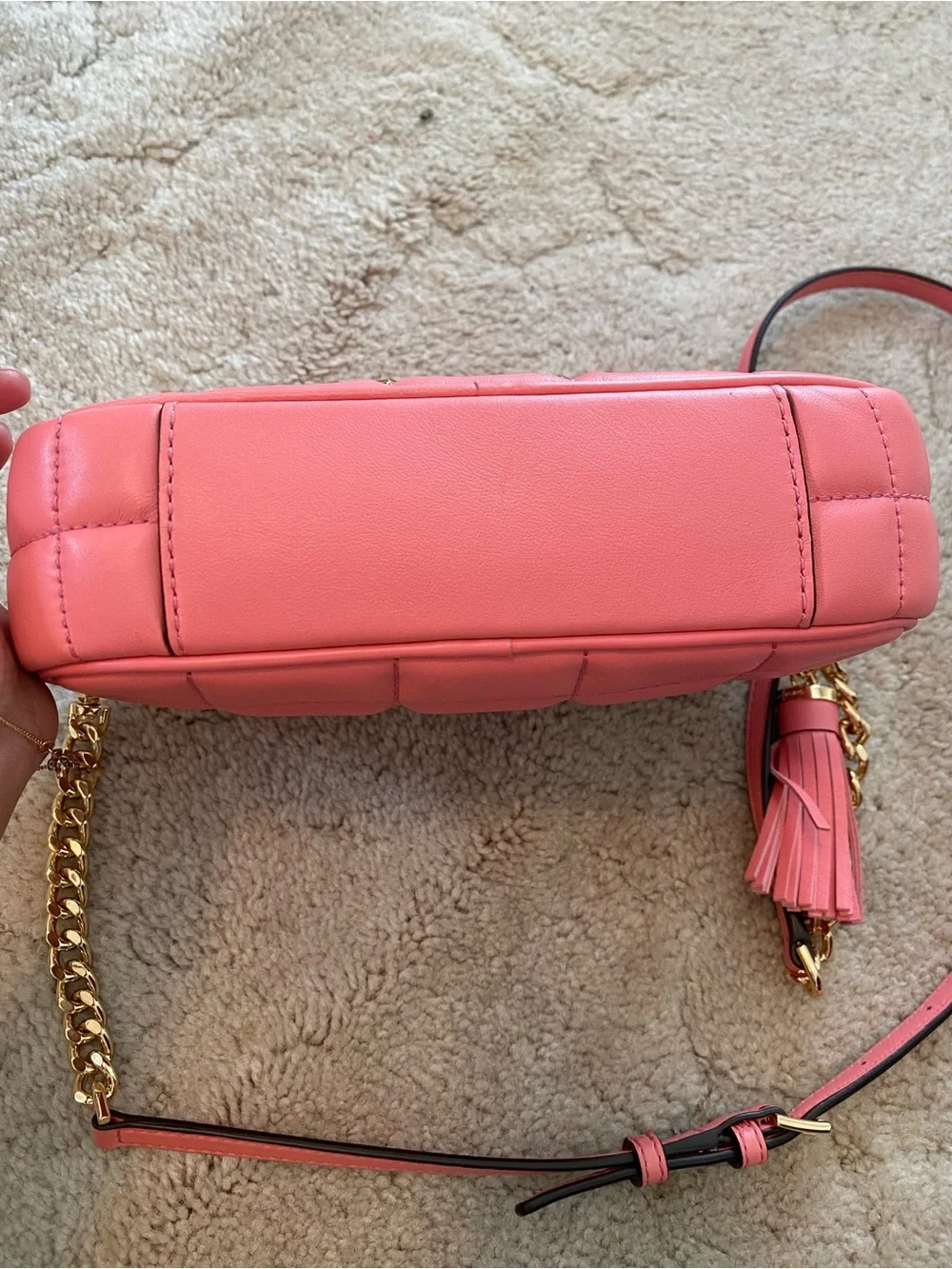 Michael Kors Pink Quilted Crossbody with Tassel